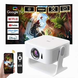 Projecteur intelligent certifié Google TV pour jeux vidéo et réunions, 450 ANSI, 1080P natif, pour cinéma maison, fêtes, bureaux, extérieur et usage professionnel - Product Image 1