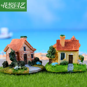Paysage mousse jardin Villa dessin animé mignon <span class=keywords><strong>petite</strong></span> maison modèle bricolage résine décoratif petits ornements - Product Image 3