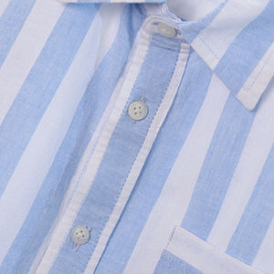 เสื้อเชิ้ตแขนยาวสีฟ้าขาวลำลองสำหรับผู้ชายขายส่งราคาถูกสำหรับใส่ในช่วงฤดูร้อน - Product Image 6