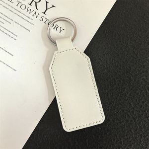 DIY Custom LOGO Eco-Friendly PU <b>Leather</b> Business Car Key Letterpress Printing Rectangular Design <b>Keychain</b> Key Chain - Product Image 4