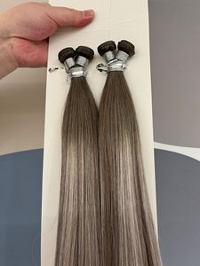 Venta al por mayor Super doble dibujado Remy del <span class=keywords><strong>pelo</strong></span> se puede cortar la trama fina flexible Balayage Ceniza Genius trama del <span class=keywords><strong>pelo</strong></span> - Product Image 4