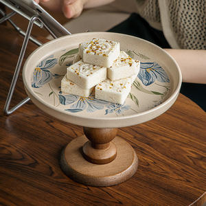Original Design <b>Chinese</b>-style High-legged Dessert <b>Plate</b>, Fruit <b>Plate</b>, Ceramic Tray - Product Image 4