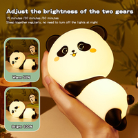 Lampe de chevet portable en silicone LED en forme de panda de haute qualité pour enfants, lampe de nuit en silicone rechargeable pour enfants