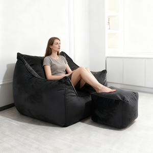 Fauteuil <span class=keywords><strong>de</strong></span> relaxation géant en velours à assise unique avec rembourrage pour chambre à coucher, ergonomique pour adultes - Product Image 4