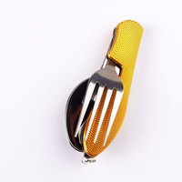 Cuillère pliante fourchette couteau 3 en 1 cuillère et couteau set