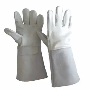 Electric Premium 14 Inch TIG MIG Welding Argon Top Cow Split Cuff Sheep Palm Leather High Dexterity Extra Gloves