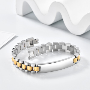 <span class=keywords><strong>Bracelet</strong></span> d'été transfrontalier Fatingna en acier inoxydable pour femmes et hommes, plaqué or 18 carats PVD, bracelets courbés <span class=keywords><strong>de</strong></span> <span class=keywords><strong>marque</strong></span> pour couples, OEM - Product Image 2