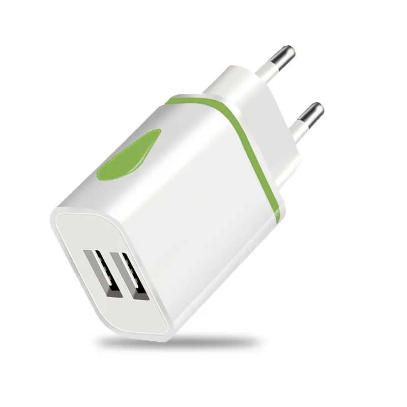 Wholesale EU/US Plug 2 Ports LED 2A Emergency Mobile Phone Charger Dual USB Wall Charger for iPhone for Samsung
