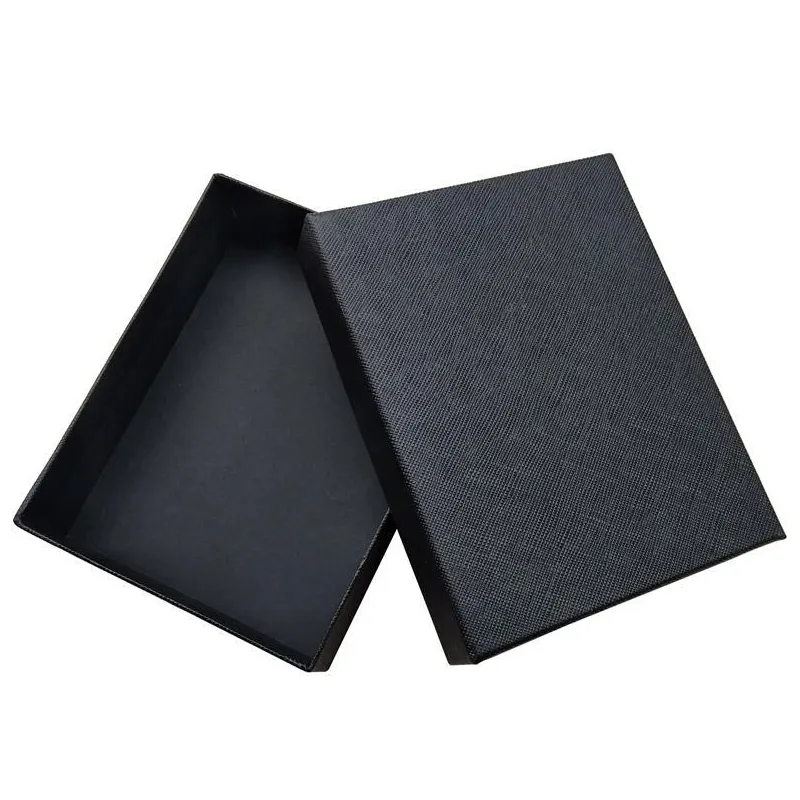 กระดาษเคลือบสีดำกระดาษแข็งของขวัญเครื่องประดับและกล่องขายปลีก