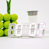 Jam Dinding LED Digital 3D Kreatif Modern, Kecerahan Dapat Diatur, Bahan ABS, Daya USB, Fitur Kalender untuk Berbagai
