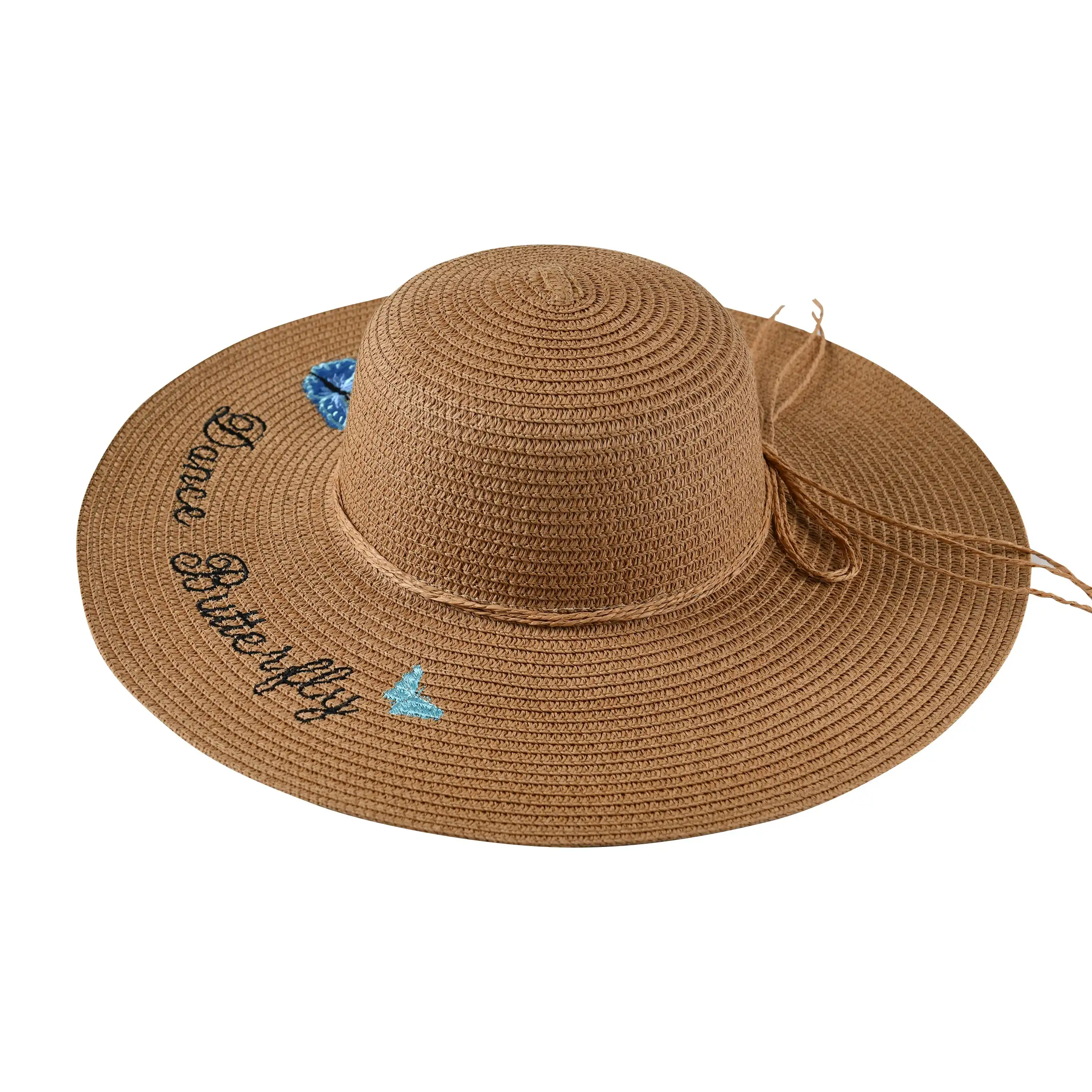 Hediyelik eşya kadın Chapeau bayanlar güneş şapkası yaz katlanabilir hasır şapka geniş Brim plaj şapkası