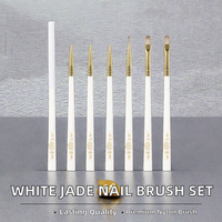 Baowang Luxury Classical White Jade Series Professional Manicurist Set High Acrylic Nail Art Brush UV Gel Nail Polish Nylon
