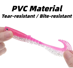Nouvelles leurres souples en PVC peintes multicolores de 70 mm, 100 mm, 125 mm, 3 pièces, leurres souples à queue courbée, leurres artificiels pour la pêche au brochet, leurres oscillants - Product Image 6