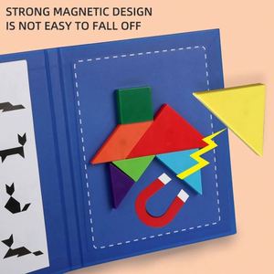STEM Toys Premium Child-safe Wood Travel Game Christmas Educational <b>Gift</b> 3D Magnetic Tangram Blocks - Product Image 4