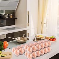 Cartons à œufs en plastique transparents rectangulaires pas chers, 2x6=12 trous, écologiques, empilables, plateaux individuels pour œufs, emballage pour œufs de ferme