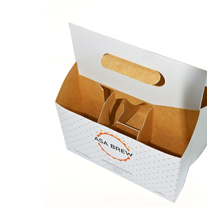 Scatola ondulata autoerettente ecologica personalizzata con goffratura e Glitter carta artistica usa e getta da asporto 6 pacchetti portabottiglie - Product Image 6