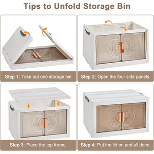 Inthetrend Collapsible Foldable <b>White</b> Modern PP+hips Plastic <b>Storage</b> <b>Cabinet</b> 1-3L Capacity 10kg Load 36x23x27cm Dimensions High - Product Image 5