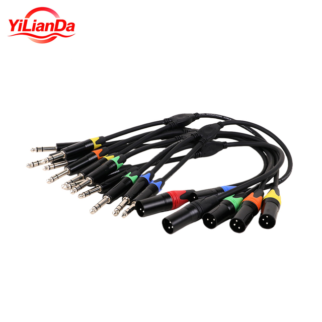 XLR Cable 2xSilver Plated OFC PVC 6.35 mm TRS Stereo Male to 3 Pin XLR Male HiFi Audio Microphone Cable with Braided Shielding
