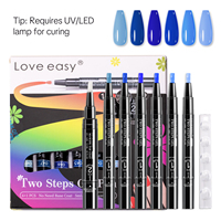 Hema gratuit naturel bleu deux étapes Gel stylo Base couche de finition UV/LED tremper vernis à ongles manucure végétalien écologique 1 FlOz liquide OEM/ODM