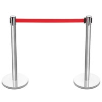 Barrière de file d'attente rétractable en acier inoxydable 201 avec miroir et sangle de guidage
