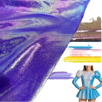 Tissu extensible 4 directions respirant en spandex, interlock, pailleté, brillant, irisé, holographique, à pois, à séchage rapide, pour robe de danse