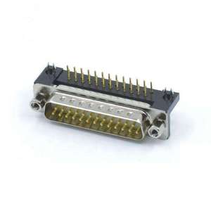 ขั้วต่อ D-SUB 25 พิน แบบตัวผู้ ชนิด R/A DIP รุ่น DB25 สำหรับ PCB - Product Image 1