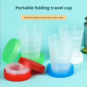 <span class=keywords><strong>300ml</strong></span> nhựa giá rẻ quảng cáo quảng cáo Kính thiên văn uống cốc du lịch ngoài trời dã ngoại cắm trại di động gấp cốc nước với biểu tượng tùy chỉnh - Product Image 5