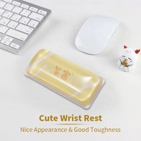 Tapis de souris de jeu personnalisable en gel transparent en forme de lingot de cristal, résistant à l'eau, avec repose-poignet, pour le bureau