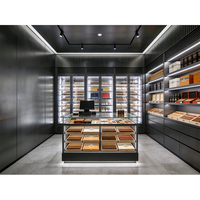 Fournisseur d'usine, vitrine à cigares à double porte avec éclairage LED, humidor commercial, vitrine à cigares, vitrine à cigares personnalisée