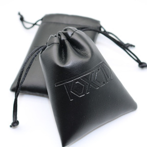 Black Emboss Leather <b>Drawstring</b> <b>Waterproof</b> <b>Bag</b> for Jewelry - Product Image 4