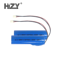 Batterie rechargeable au lithium-ion HIZY 3.7V 1200mAh 18650, pack de batteries 4.44Wh avec protection PCM et connecteur de câble, modèle HIZY-18650-3.7V-1200mAh