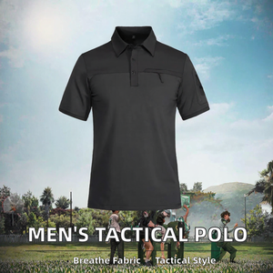 เสื้อเชิ้ตแขนสั้นผู้ชาย ผ้าโพลีเอสเตอร์ผสมคอตตอน ทรงปกติ ลายเรียบ มีกระเป๋า เหมาะสำหรับกิจกรรมกลางแจ้ง ใช้งานได้หลากหลาย สวมใส่สบายๆ หรือเป็นชุดทำงาน - Product Image 2