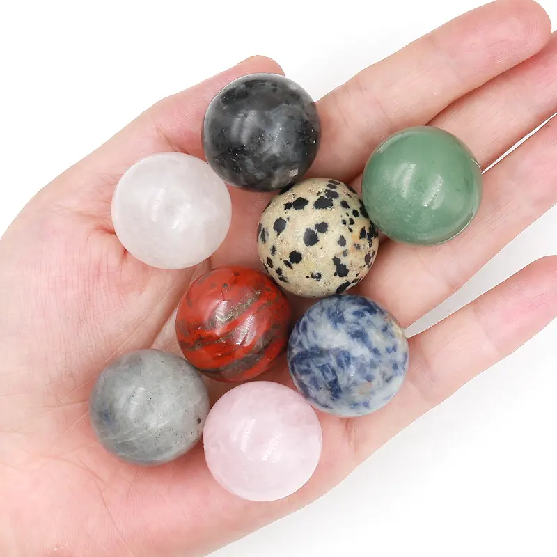 Wholesale Natural Healing Gemstone Stone 25mm Big Crystal Rose Quartz Sphere Crystal Ball Sphere Charms For Decoration