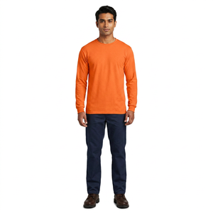 Crew Neck Class 2 Waterproof LED <b>Flash</b> Customized Logo Workplace Safety High Visibility Long Sleeve <b>T</b>-<b>Shirt</b> Bulk Reflective - Product Image 1