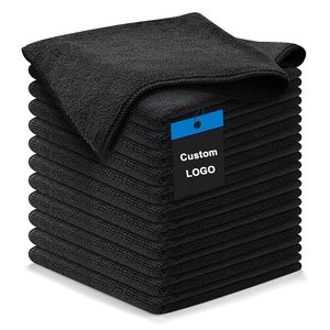 Toallas de Microfibra de 300GSM y 40x40CM con Logo Personalizado, Paños de Poliéster de Punto por Urdimbre para Limpieza de Cocina, Lavado y Detallado de Autos - Product Image 1