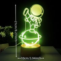Veilleuse LED 3D personnalisée, astronaute qui bouge, sept couleurs changeantes avec contrôle tactile pour adolescents
