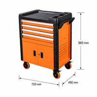 Chariot à outils robuste à 4 tiroirs, chariot roulant avec frein, armoire à roulettes personnalisable OEM pour atelier