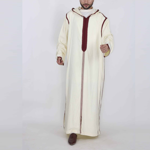Thobe d'usine pour hommes, vêtements arabes islamiques, <span class=keywords><strong>Djellaba</strong></span>, Kaftan, Boubou <span class=keywords><strong>Homme</strong></span> Musulman, Caftan décontracté à capuche, Robe Jubba à manches longues - Product Image 1