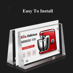 Tùy chỉnh sang trọng nghiêng trở lại dấu hiệu Acrylic chủ vát toàn màn hình quảng cáo Acrylic Bảng thẻ Giá hiển thị khung - Product Image 6