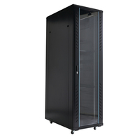 Kabinet Server Jaringan Heavy Duty dengan Pintu Kaca yang Dapat Dikunci, Kabinet Data Lantai, Pasokan Massal, Logo Kustom