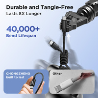 Kabel USB C PD 60W OEM ODM, Transfer Data 480Mbps, Jalinan Nilon, Kompatibel dengan iPhone 16 15 Samsung MacBook Dell