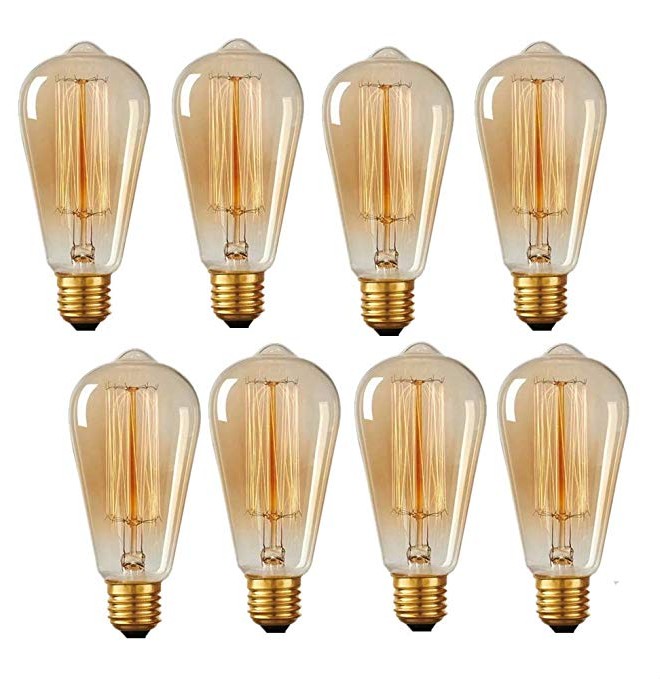 Прямая поставка с завода Nostaigie Янтарная винтажная лампа накаливания Edison ST64