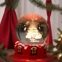 Boule de cristal de Noël sculptée en 3D, veilleuse à DEL, ornements en résine étanche IP65, cadeau d'étudiant