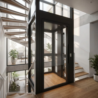 Ascensore Panoramico Quadrato di Lusso in Vetro per Villa a Quito, Estetica Moderna, 2 Piani, Personalizzato, Elevata Stabilità, Ascensore Domestico per Villa