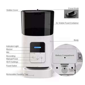 เครื่องให้อาหารสัตว์เลี้ยงอัตโนมัติ Petwant 4.5 ลิตร พร้อมระบบควบคุมผ่านแอพ WIFI สำหรับแมวและสุนัข  พร้อมที่เก็บอาหารและแหล่งจ่ายไฟคู่แบบชาร์จได้ - Product Image 4