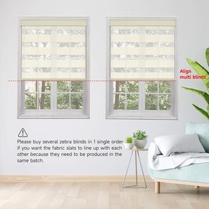 Stores occultants électriques modernes enrouleurs horizontaux en tissu uni transparent, étanches, intégrés, pour fenêtre française, avec batterie au lithium, motif zèbre, petite taille - Product Image 2