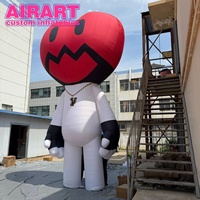 Figurines gonflables de dessins animés en forme de cœur et de étoile, fabriquées en usine, personnage de mascotte géant avec logo gonflable.