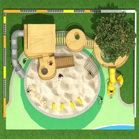 Structure de jeu extérieure en bois pour enfants, en forme de maisonnette, avec toboggan et structure d'escalade, sûre, durable et personnalisable, pour les 3-12 ans