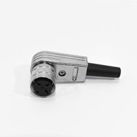 Connecteur aérospatial M16 à angle droit, 3-8 broches, remplacement pour Amphenol C091 Binder 423 femelle, verrouillage par vis, plaqué argent