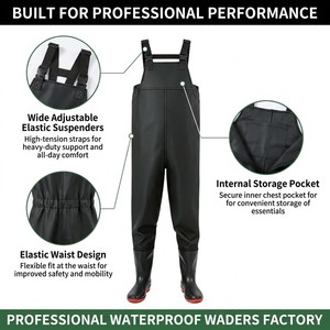Senshuo Amber Golden Waders <span class=keywords><strong>Vinyl</strong></span>, Équipement professionnel fiable, résistant aux intempéries, pour le lavage à haute pression en eau profonde, Waders brillants pour la désinfection - Product Image 2
